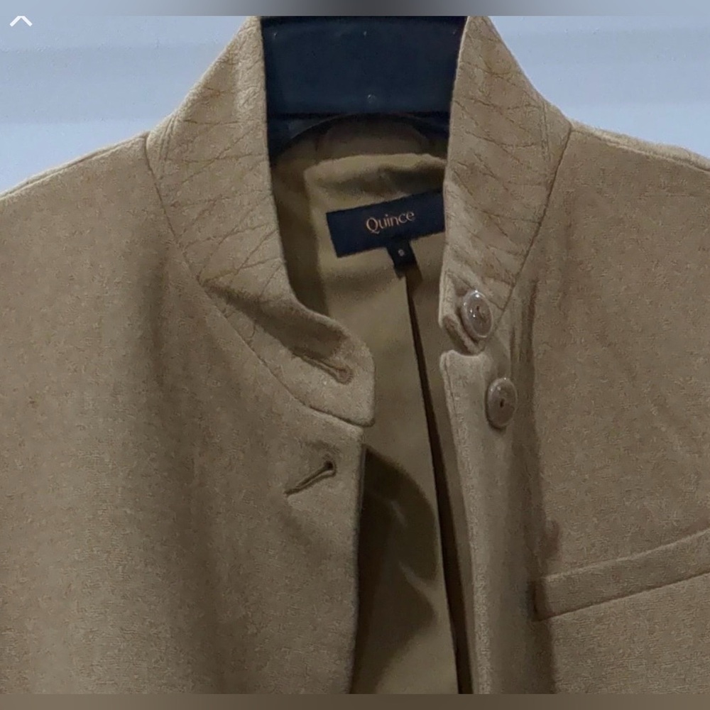 Quince Italian Wool Blazer Small Warm Caramel | Quiet Luxury Tailored Jacket - Picture 6 of 11